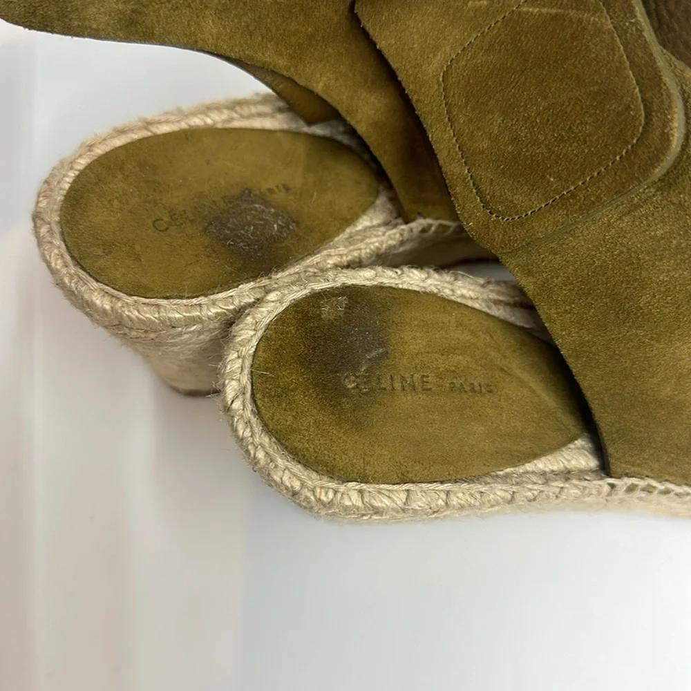 CELINE WEDGE ESPADRILLE SANDALS - Picture 8 of 14